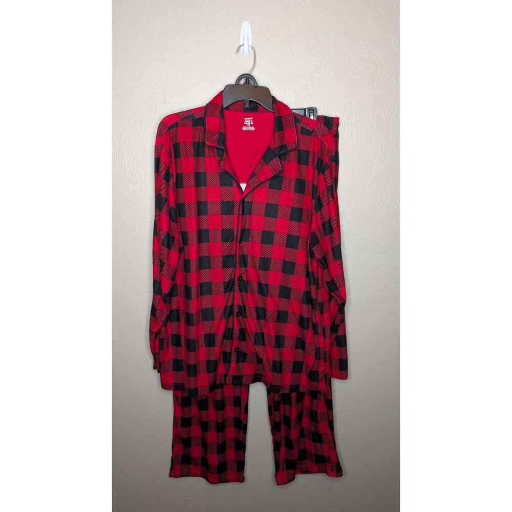Carter's Unisex Adult XLarge 2-Piece Red Black Buffalo Plaid Pajama Set